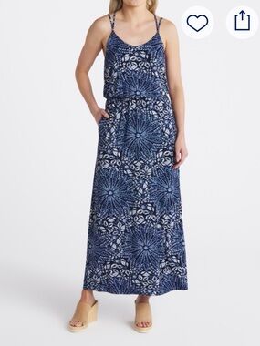 NWOT nine britton Sabina Strappy Back Maxi Dress Size L Never Worn